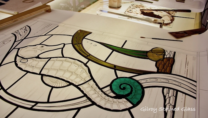 Tracing Seahorse ©Gilroy Stained Glass – Version 3