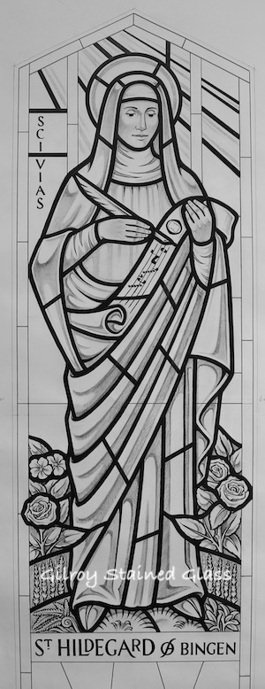 St Hildegard Cartoon ©Gilroy Stained Glass