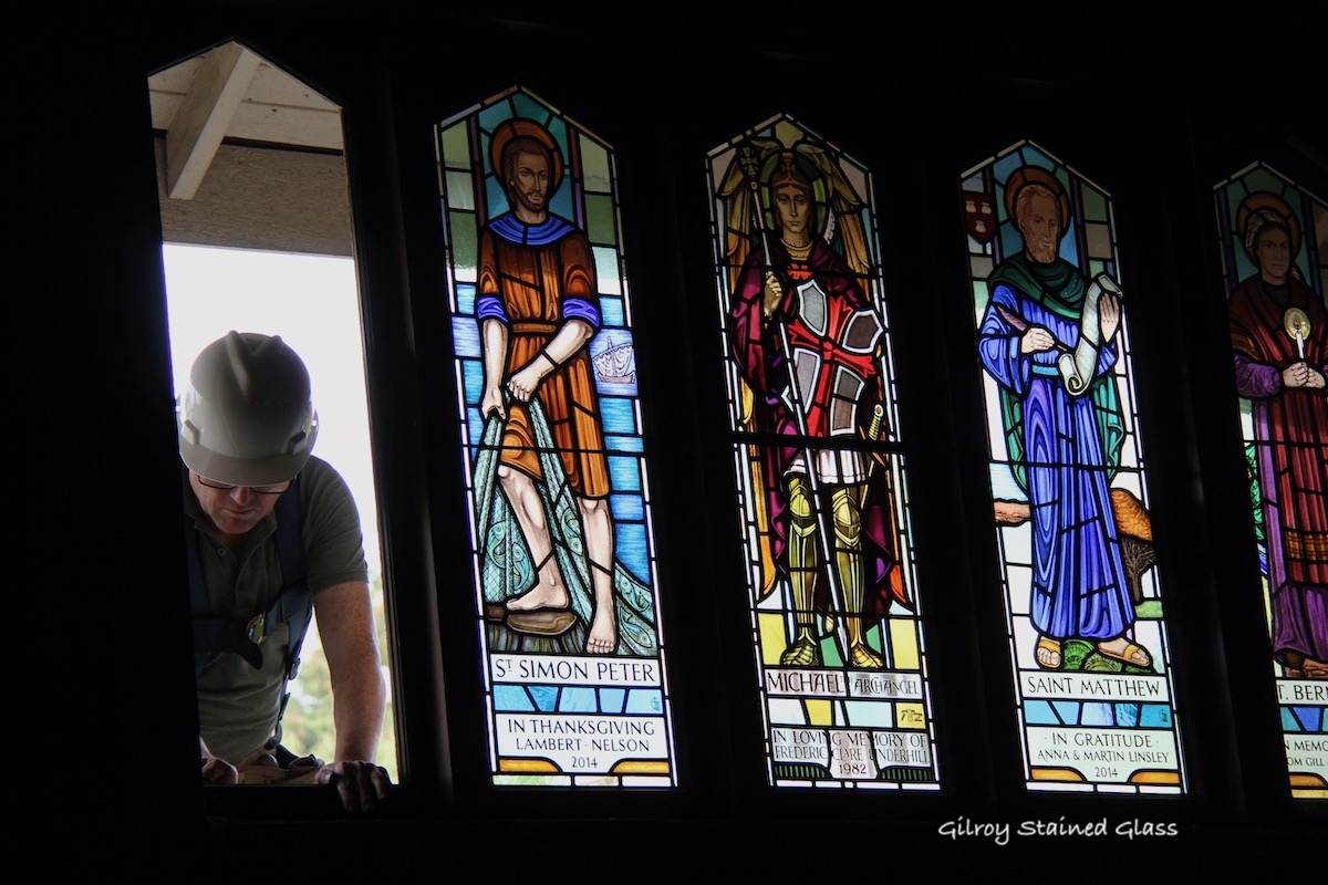 2 Installing St Hildegard ©Gilroy Stained Glass
